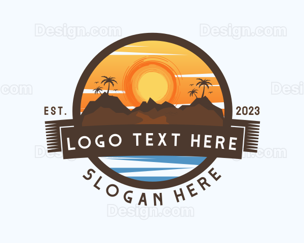 Nature Sunset Travel Logo