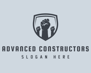 Shield Fists Protest logo design