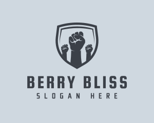 Shield Fists Protest logo design