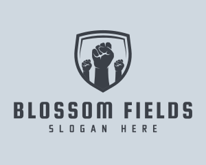 Shield Fists Protest logo design