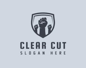 Shield Fists Protest logo design