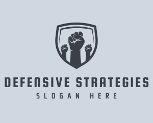 Shield Fists Protest logo design