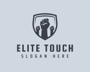 Shield Fists Protest logo design