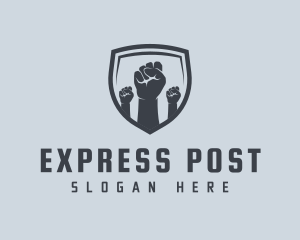 Shield Fists Protest logo design