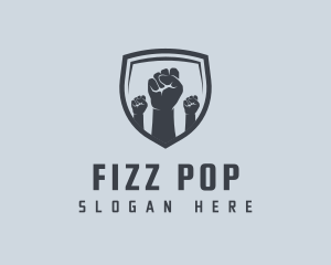 Shield Fists Protest logo design