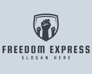 Shield Fists Protest logo design