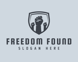 Shield Fists Protest logo design