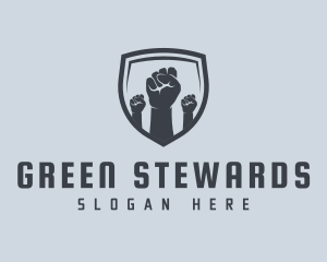 Shield Fists Protest logo design