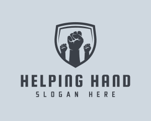 Shield Fists Protest logo design