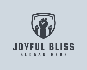 Shield Fists Protest logo design