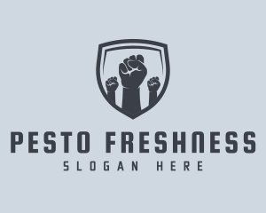 Shield Fists Protest logo design