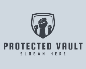 Shield Fists Protest logo design