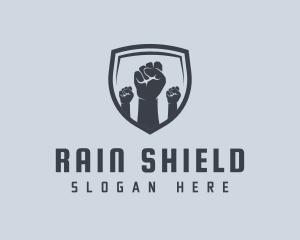 Shield Fists Protest logo design