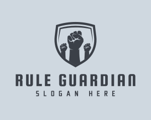 Shield Fists Protest logo design