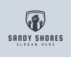 Shield Fists Protest logo design