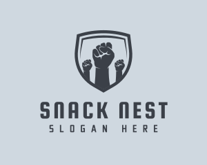 Shield Fists Protest logo design