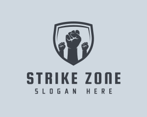 Shield Fists Protest logo design