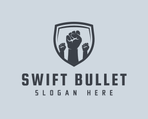 Shield Fists Protest logo design