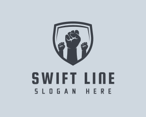 Shield Fists Protest logo design