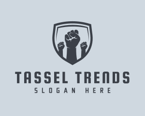 Shield Fists Protest logo design