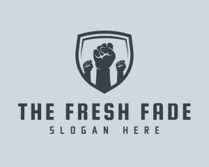 Shield Fists Protest logo design