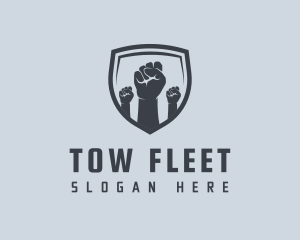 Shield Fists Protest logo design