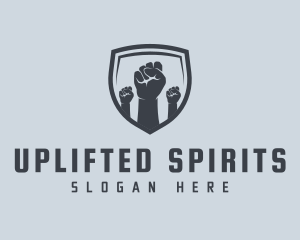 Shield Fists Protest logo design