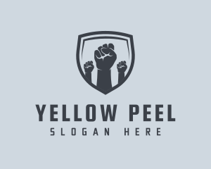 Shield Fists Protest logo design