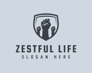 Shield Fists Protest logo design