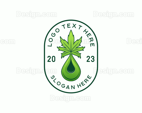 Cannabis Liquid Droplet Logo