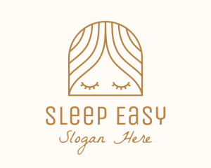 Minimalist Sleeping Lady logo design