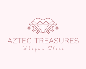 Diamond Heart Sparkle logo design