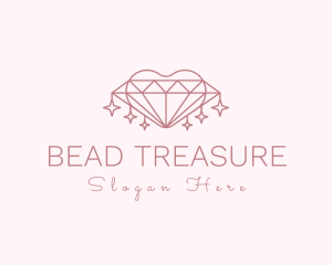 Diamond Heart Sparkle logo design