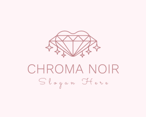 Diamond Heart Sparkle logo design