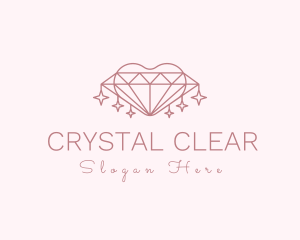 Diamond Heart Sparkle logo design