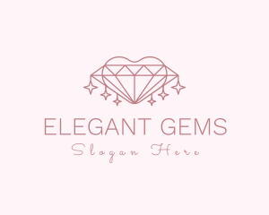 Diamond Heart Sparkle logo design