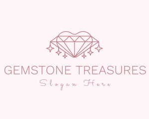 Diamond Heart Sparkle logo design