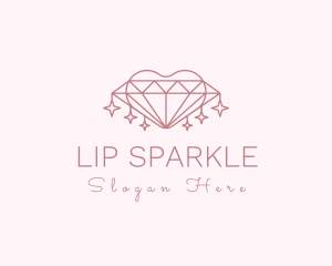 Diamond Heart Sparkle logo design