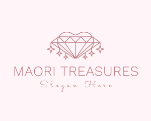 Diamond Heart Sparkle logo design