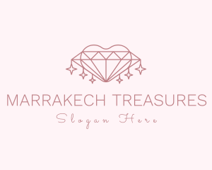 Diamond Heart Sparkle logo design