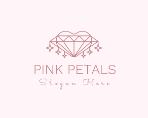 Diamond Heart Sparkle logo design