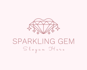 Diamond Heart Sparkle logo design