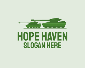 Green Military Tank Logo