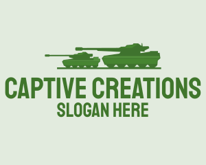 Green Military Tank logo design