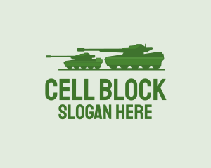 Green Military Tank logo design