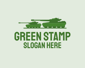 Green Military Tank logo design