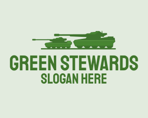 Green Military Tank logo design