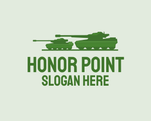 Green Military Tank logo design