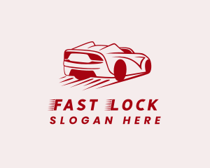 Red Fast Supercar logo design