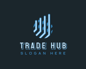 Trade Growth Graph Business logo design
